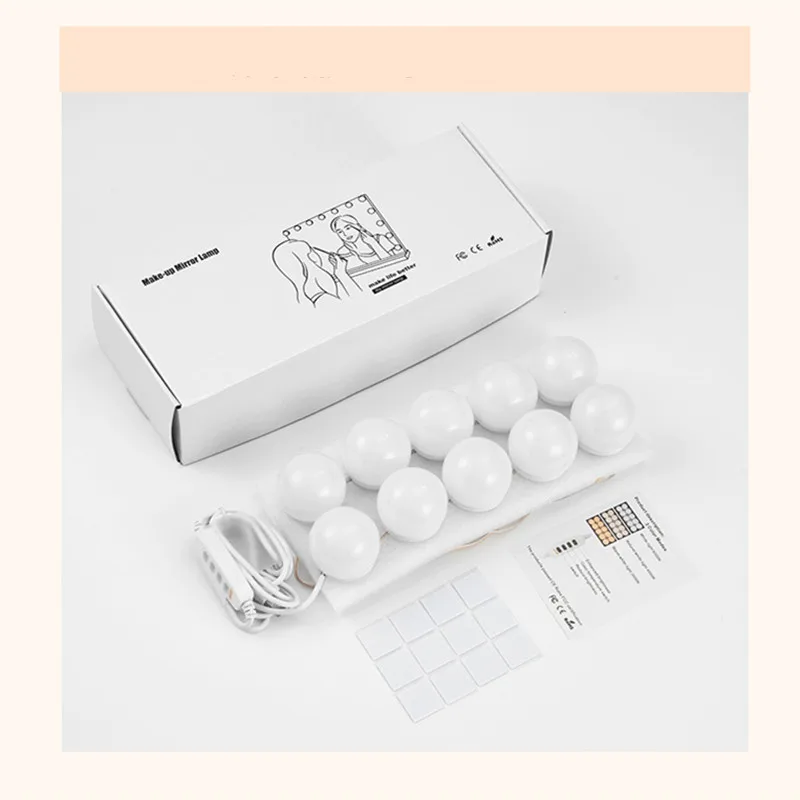 10 светодиодный Плавная затемнения макияж зеркало светильник Голливуд настенный