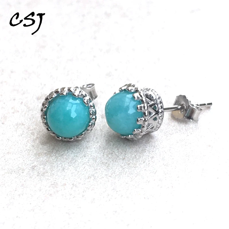 Женские классические серьги-гвоздики CSJ элегантные вечерние серьги из серебра 925