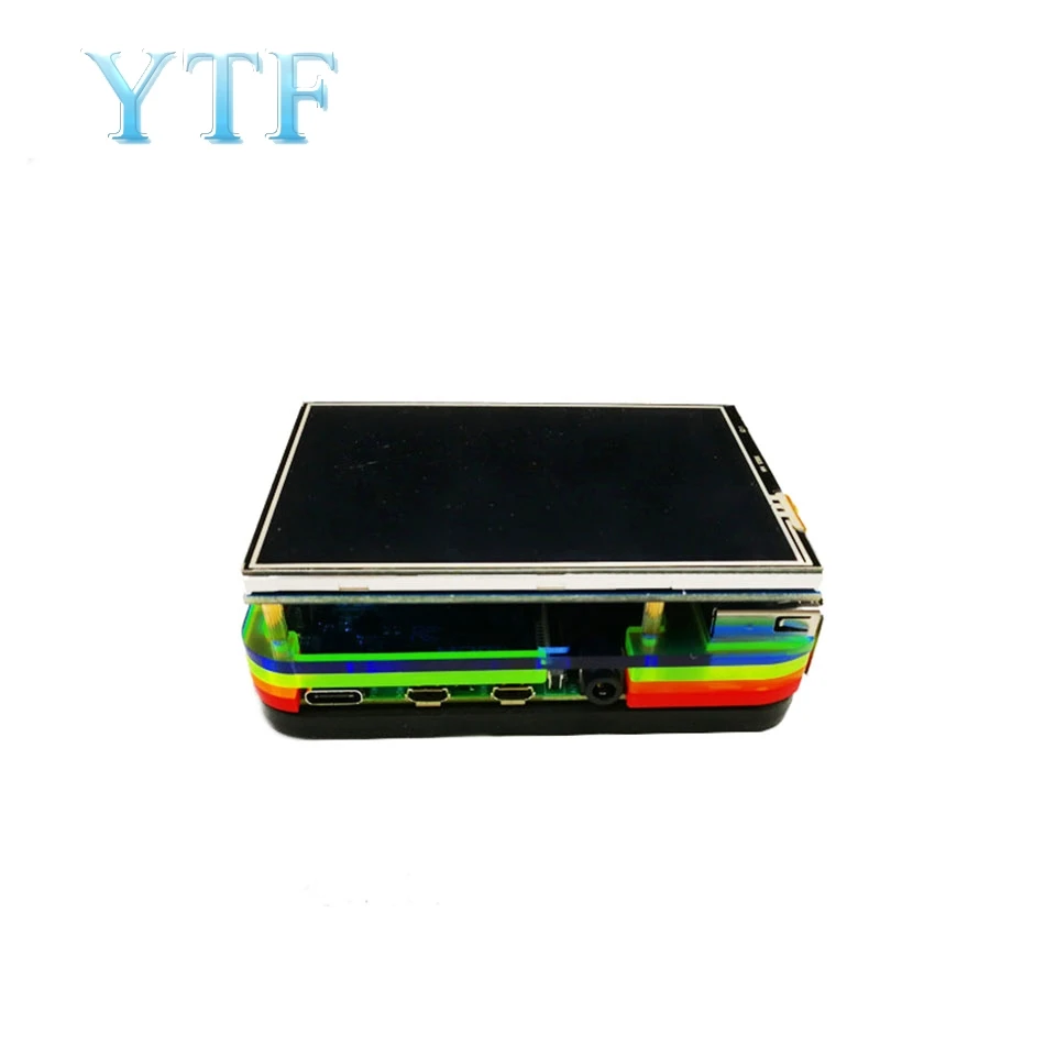 Корпус для Raspberry Pi 4B черный/радужный с вентилятором|Аксессуары демонстрационных