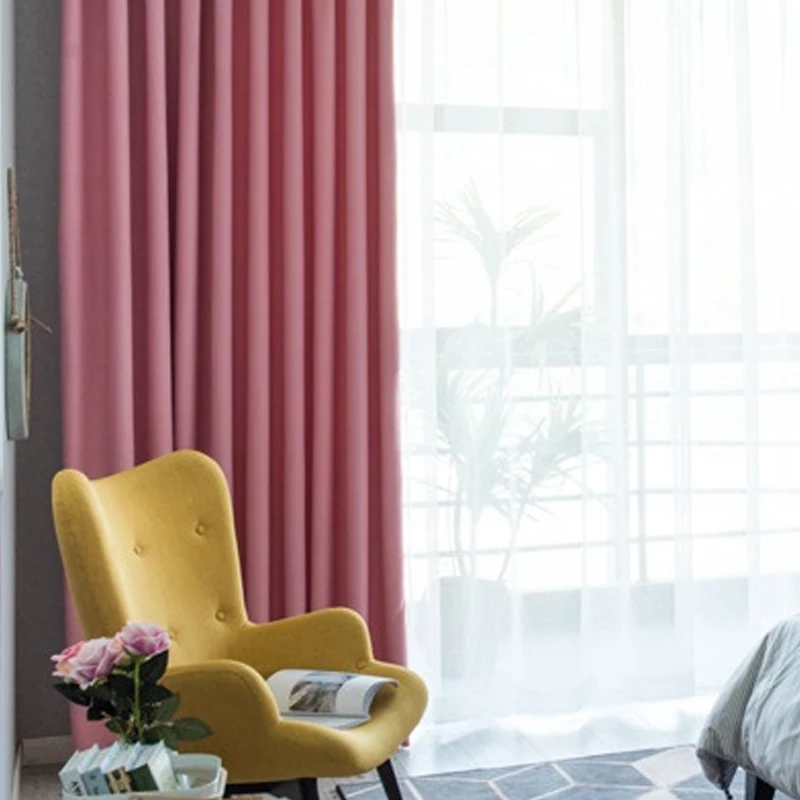 

Modern European Style Curtains for Bedroom High-precision Solid Color High Shade Kitchen Curtains Multi-color for Living Room
