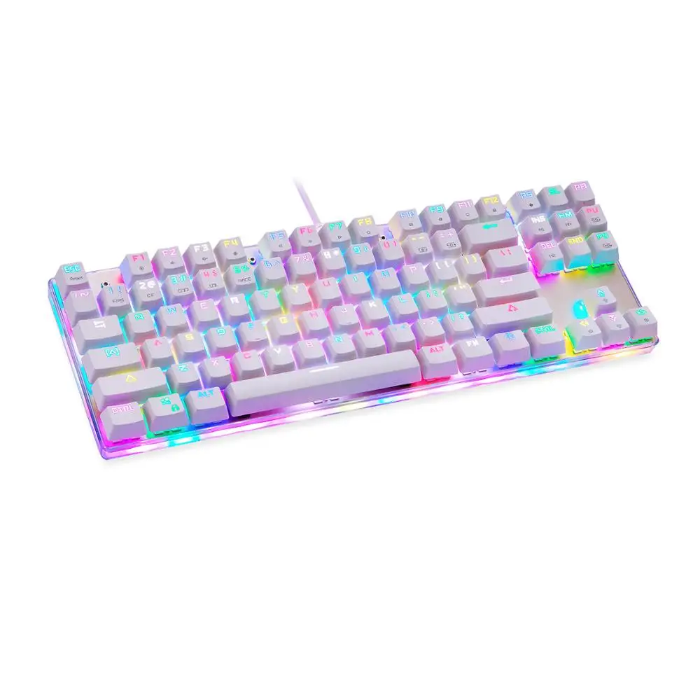 Механическая клавиатура 87 клавиш с синим переключателем супер крутая RGB