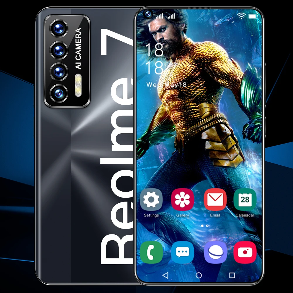 

Global Version Reolme 7 7.3Inch Smartphone 16+512GB 32+50MP 6800mAh Unlock Android 11.0 Phone 5G Mobile Phones Support Google