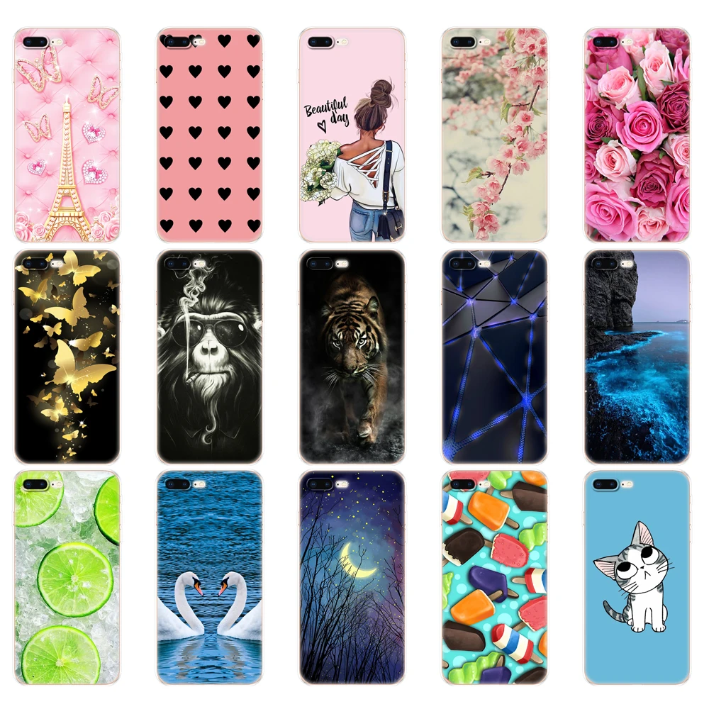 Силиконовый чехол для iphone 7 8 из мягкого ТПУ Apple iPhone plus сумка etui bumper paiting|Бамперы| |