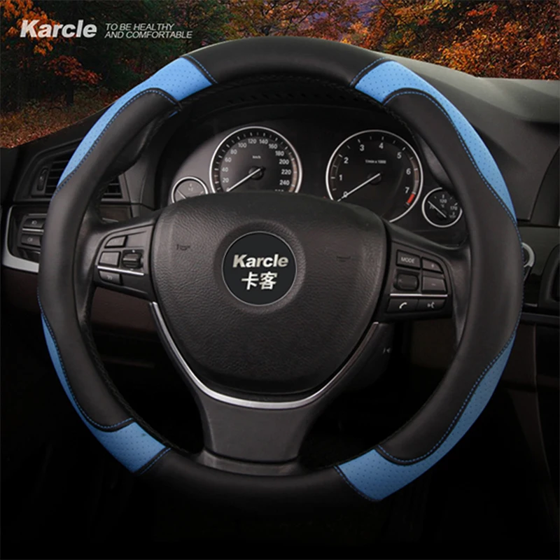 

Karcle, Кожаная Обложка для автомобильного колеса, 38 см, Защита рулевого колеса, автомобильные аксессуары, автостайлинг