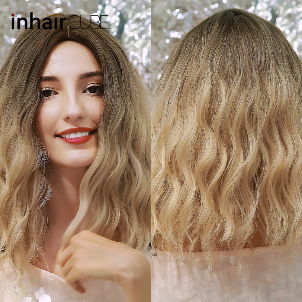 Парик Inhaircube для женщин термостойкий синтетический с натуральными волосами Омбре