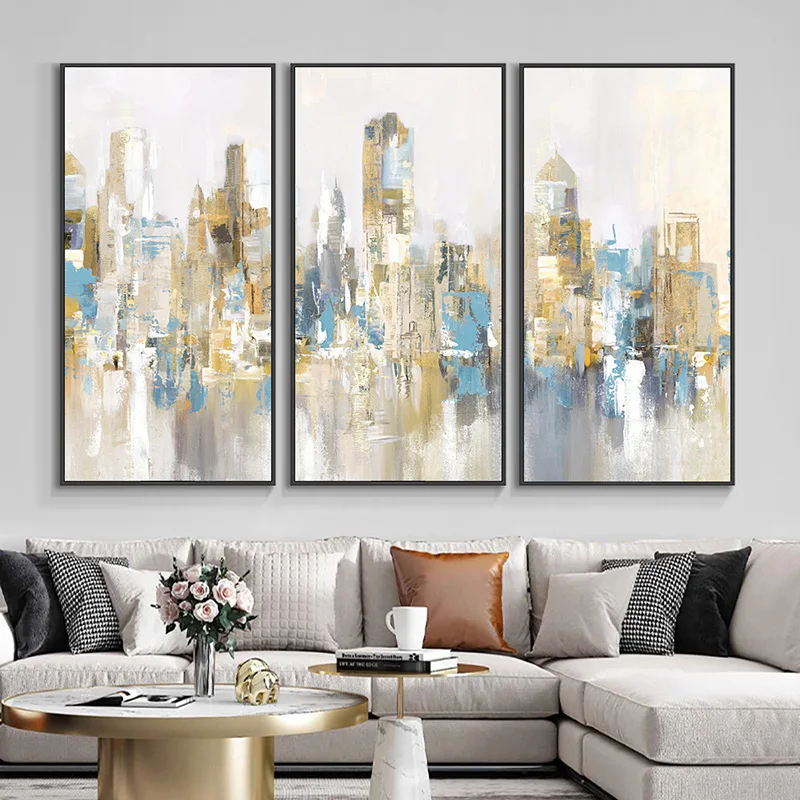 

Abstract City Building Wall Poster Nordic Canvas Print Painting Contemporary Landscape Art Decoration Picture For Home Decor