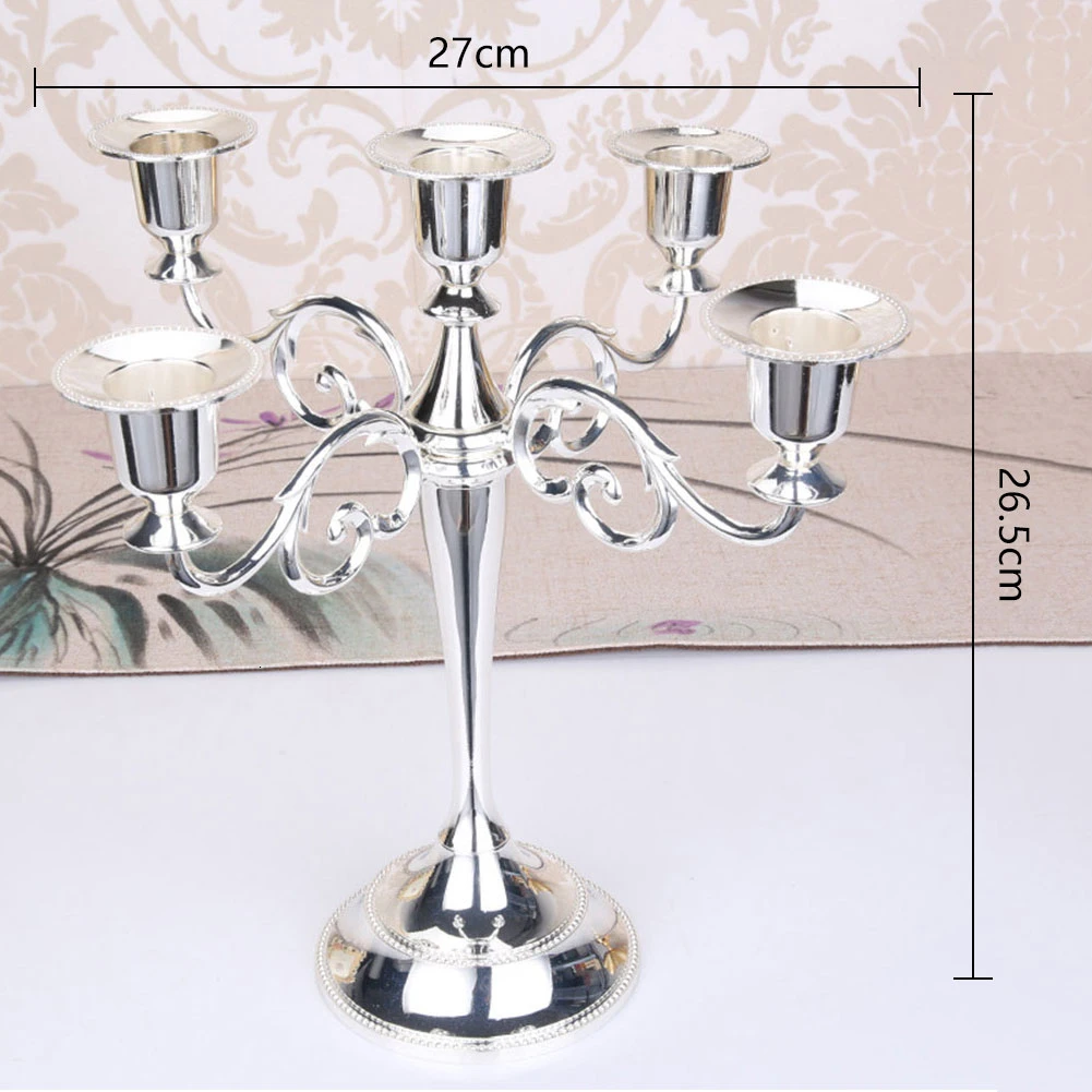 Металлический серебристый/золотой/Бронзовый/черный подсвечник с 5 дужками