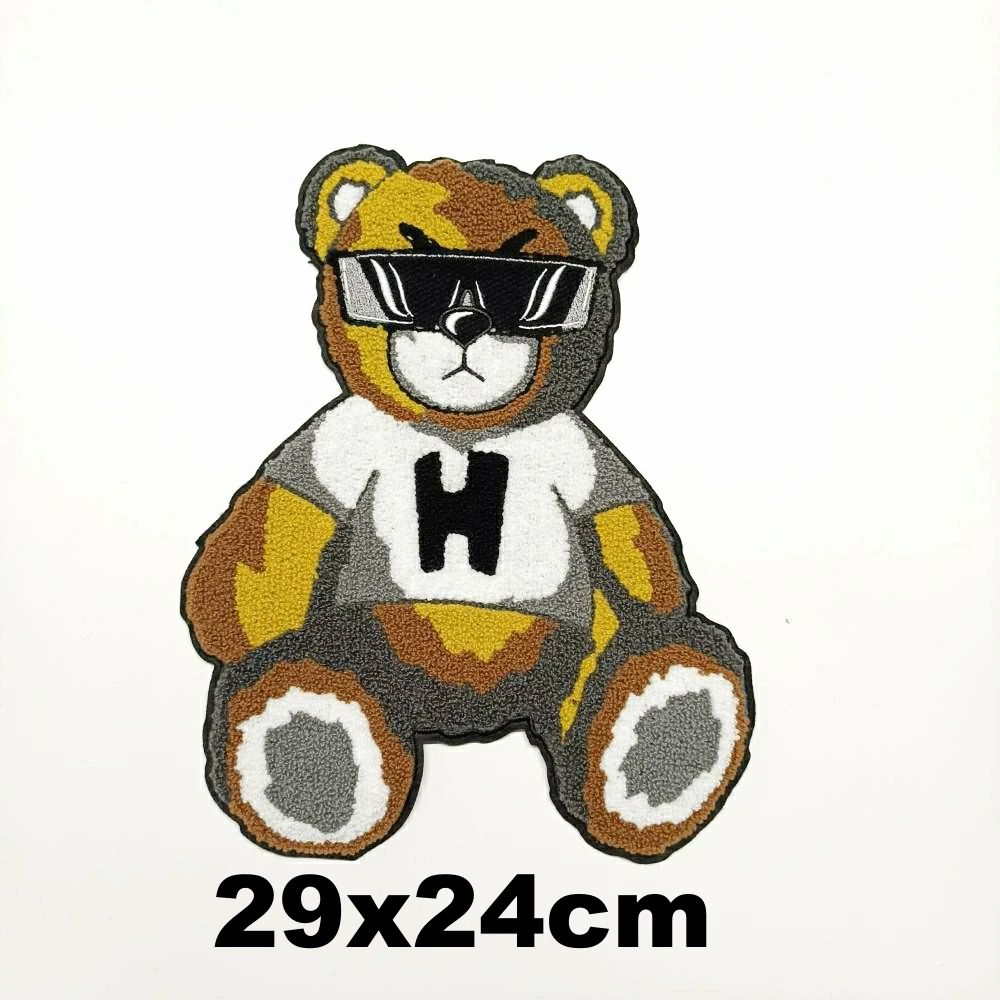 

Garment accessory large embroidery big bear animal cartoon patches for clothing PA-2650