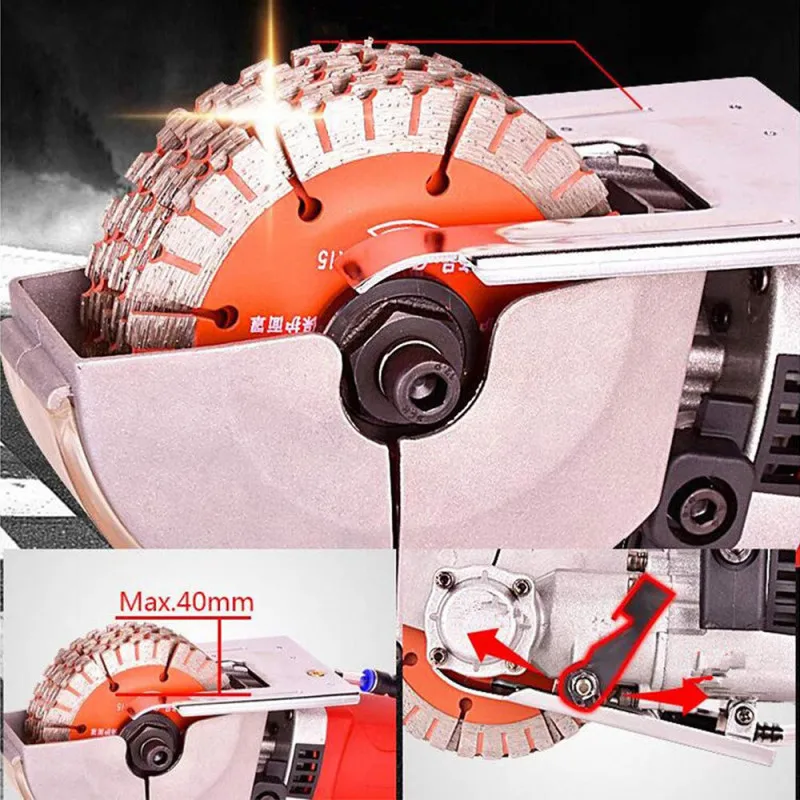 

Wall Groove Cutting Machine 4000W 6500RPM Electric Wall Chaser Saw Blades Industrial Slot Brick Concrete Granite Marble In Box