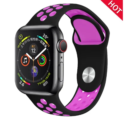 30 Band for Apple Watch 5 4 3 2 1 42MM 38MM soft Breathable strap Silicone Sports bands for Nike+ Iwatch series 5 4 3 40mm 44mm - Цвет ремешка: 30