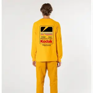 korea hot brand kodak lette rprint t shirts oversized loose wild long sleeve cotton t shirt men women us size teen couple tee free global shipping