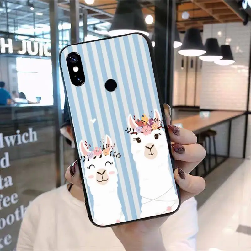 

Cartoon cute alpaca with blue stripes Phone Case For Xiaomi Redmi 7 8 9t 9se k20 mi8 max3 lite 9 note 9s 10 pro