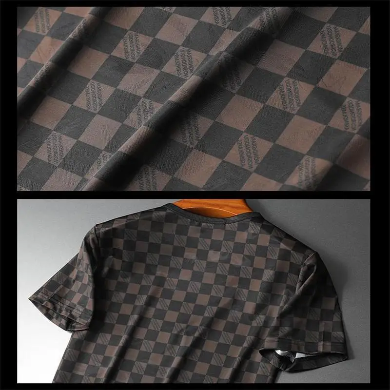 

Celestial silk cold short-sleeved T-shirt tide brand printing round neck t-shirt youth fashion half-sleeved bottoming shirt male