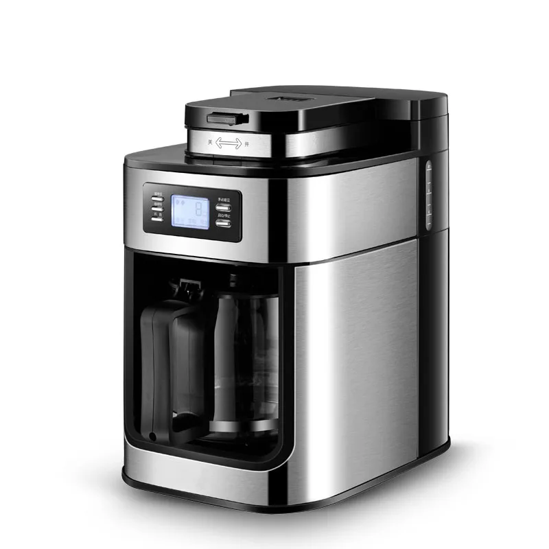 Автоматическая капельная Кофеварка 2 в 1 кофемолка для зерен электрическая