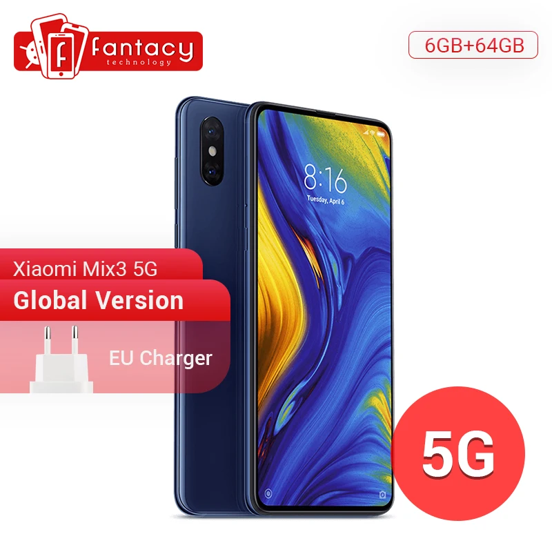 Глобальная версия Xiaomi mi x 3 5G 6 Гб 64 Snapdragon 845 19 5: 9 39 &quotAMOLED Полный экран 24 МП 2 Задняя