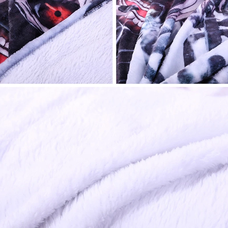 

Anime Tokyo Ghoul 3D Printed Flannel Blanket for Beds Thick Quilt Fashion Bedspread Sherpa Autumn Winter Sofa Nap Blanket