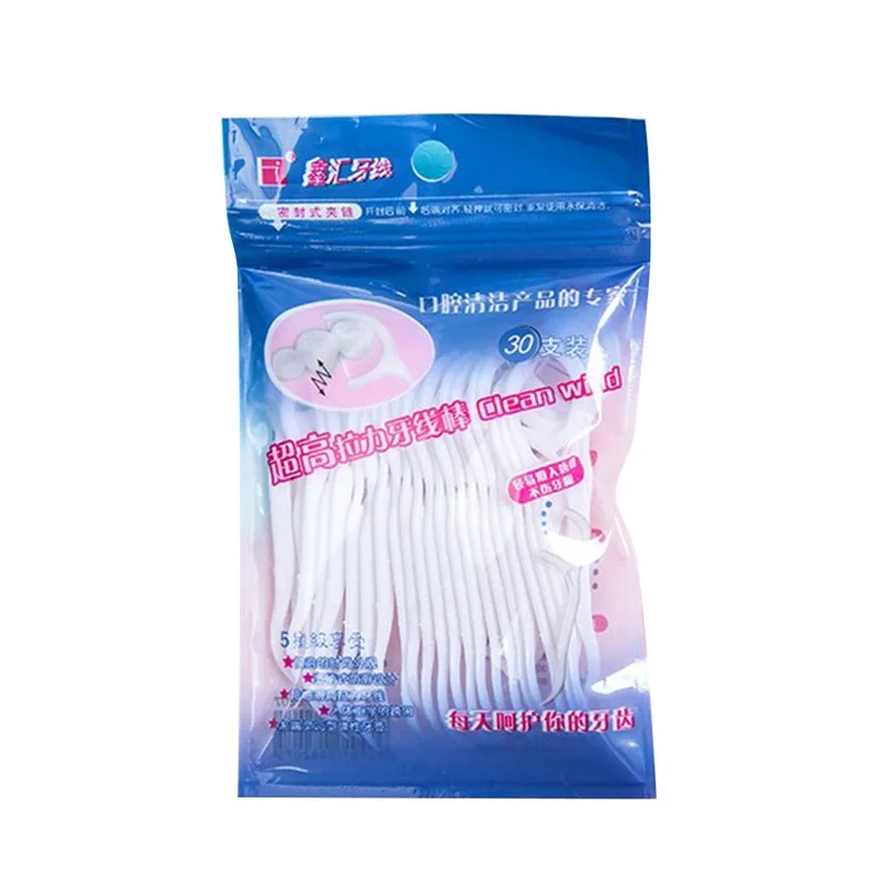 

30 Pcs/pack Disposable Dental Flosser Interdental Brush Teeth Stick Toothpicks Floss Pick Oral Gum Teeth Cleaning Care