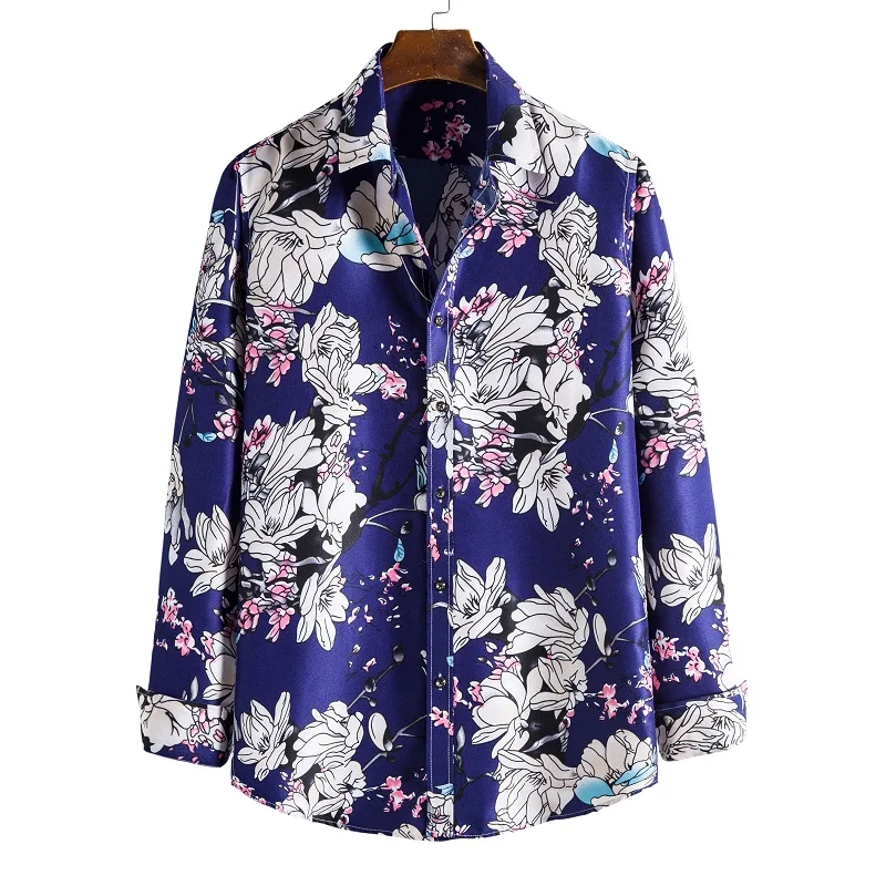 Men's shirt for men clothing social male Blouse Hawaiian long sleeve cardigan blouses and button up Luxury man wholesale 2021
