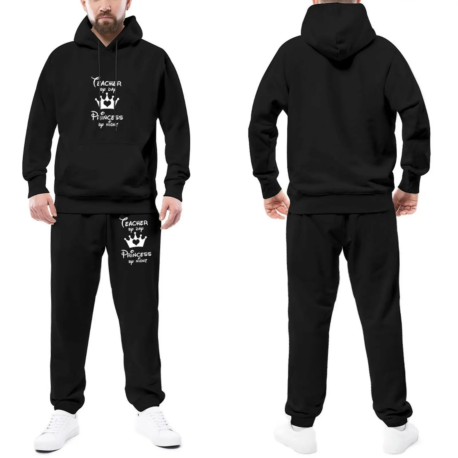 

Night Day Womens Tracksuit Set Teacher By Day Princess By Night Hip Hop Sweatsuits Male Sweatpants And Hoodie Set Gym