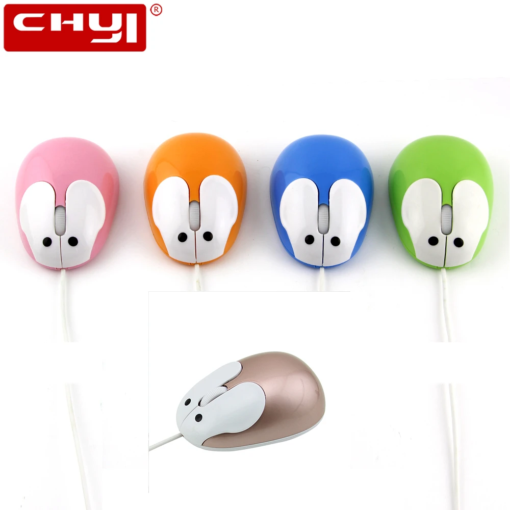 USB chyi 3D Проводная мышь мини милый мультфильм кролик игровая оптическая Mause мыши