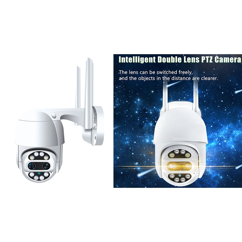

IP-камера купольная HD 1080P с двумя объективами и поддержкой Wi-Fi, 64 ГБ