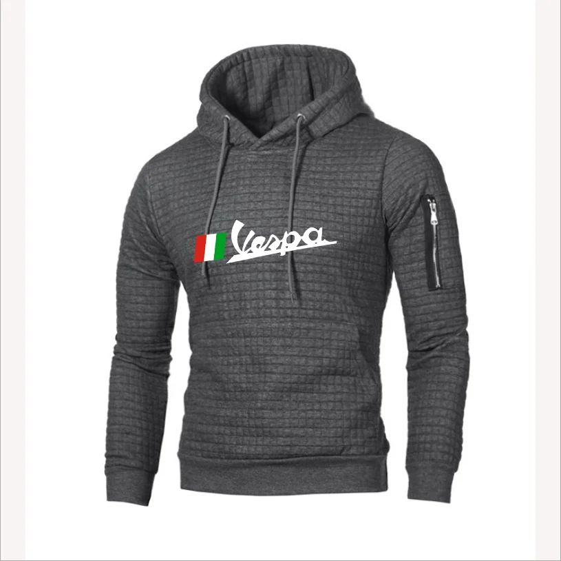 

VESPA Battery Car Logo Fashion Men's Print Warm Color Hoodie 2021 New Spring Autumn Personality Casual Sports Slim Top
