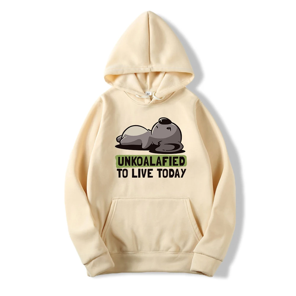 

Unkoalified To Live Today Hoodie Men Cartoon Manga Funny Sweatshirts Sports Fleece Streetwear Autumn Casual Warm Mens Streetwear