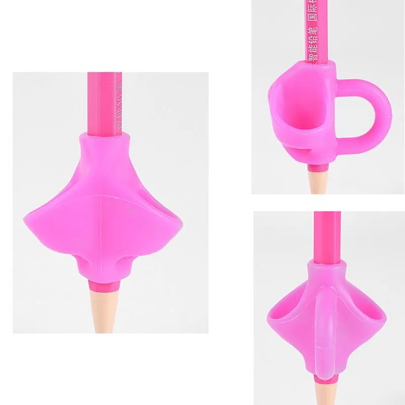 

3pc Pencil Help Beginner Writing Silicone Toys Baby Double Thumb Posture Correction Pen Tool Student Education