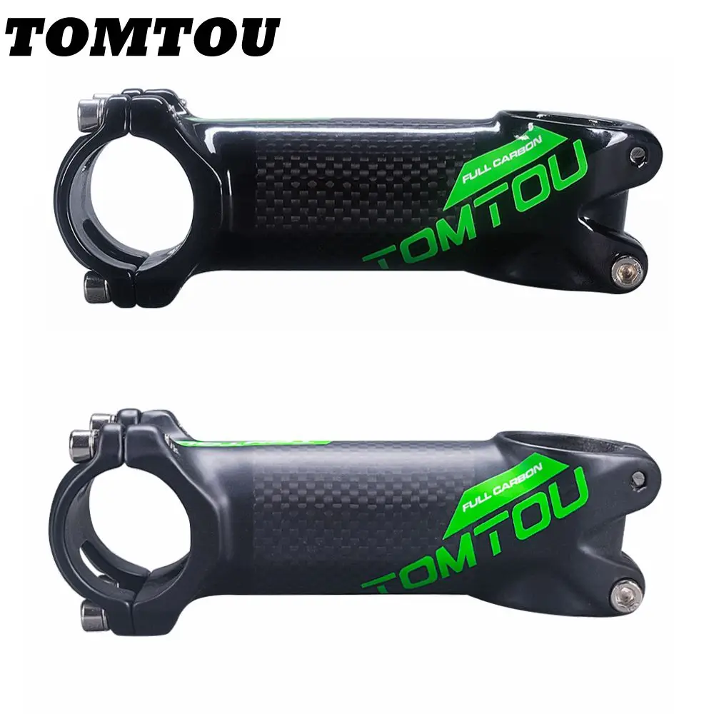 

TOMTOU Bike Stem Bicycle Parts 3K Carbon + Aluminum 31.8mm Angle 6 Degrees 60/70/80/90/100/110/120mm Green Glossy Matte