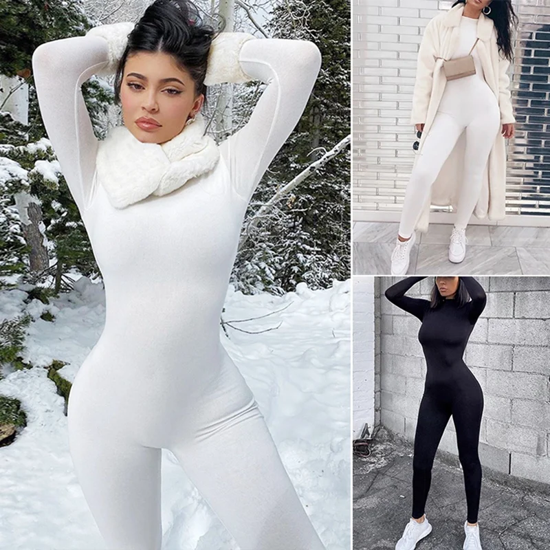 Женский сексуальный комбинезон длинные брюки с длинным рукавом женский зимний |