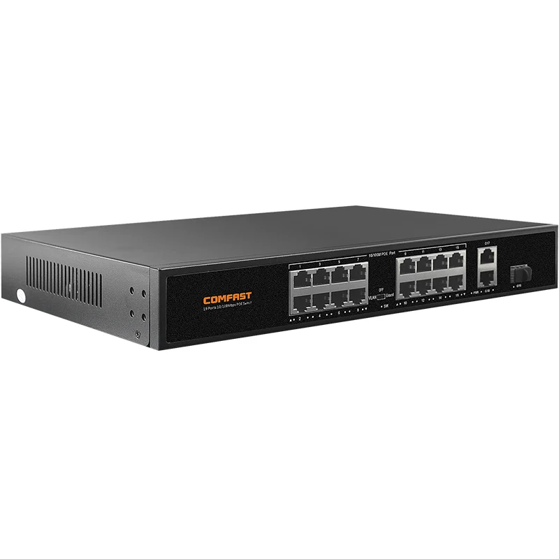 COMFAST CF-SF1162P IEEE 802.3af/at 19 портов smart 100M/gigaself-адаптация сетевой коммутатор POE с 2 *