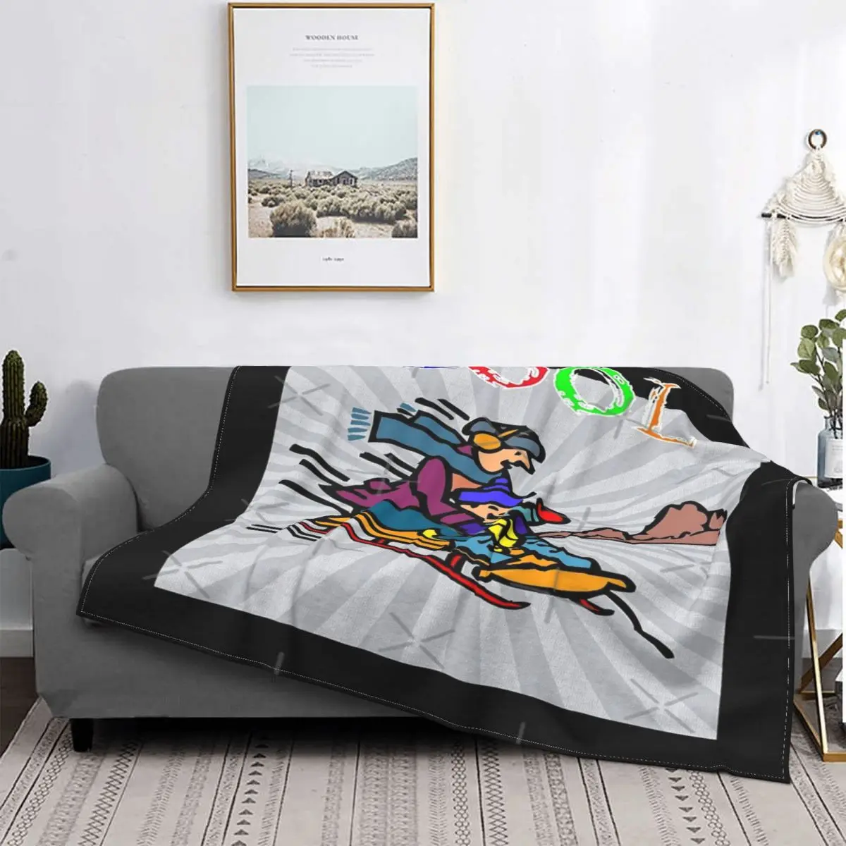 

Manta de invierno Vintage Skier para deportes de nieve, colcha a cuadros para cama, sofá, manta de muselina, colchas para cama