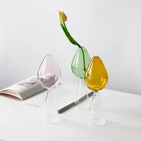 cute glass vase home small hydroponic plant glass bottles living room decoration dried flower home deco transparent floral vase