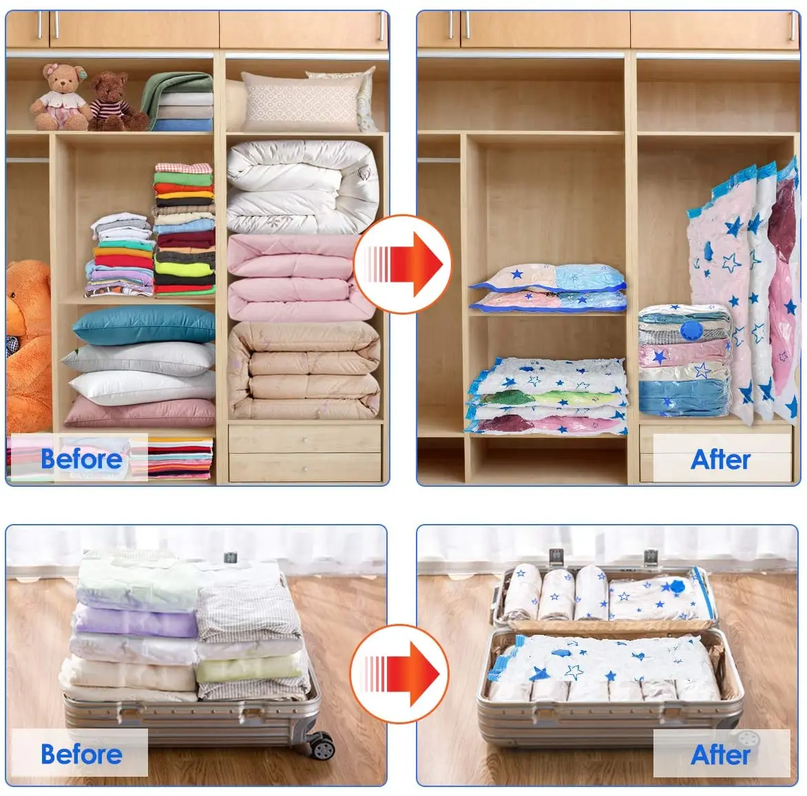 6 шт./упак. вакуумные пакеты для хранения с ручной воздушный насос многоразовые