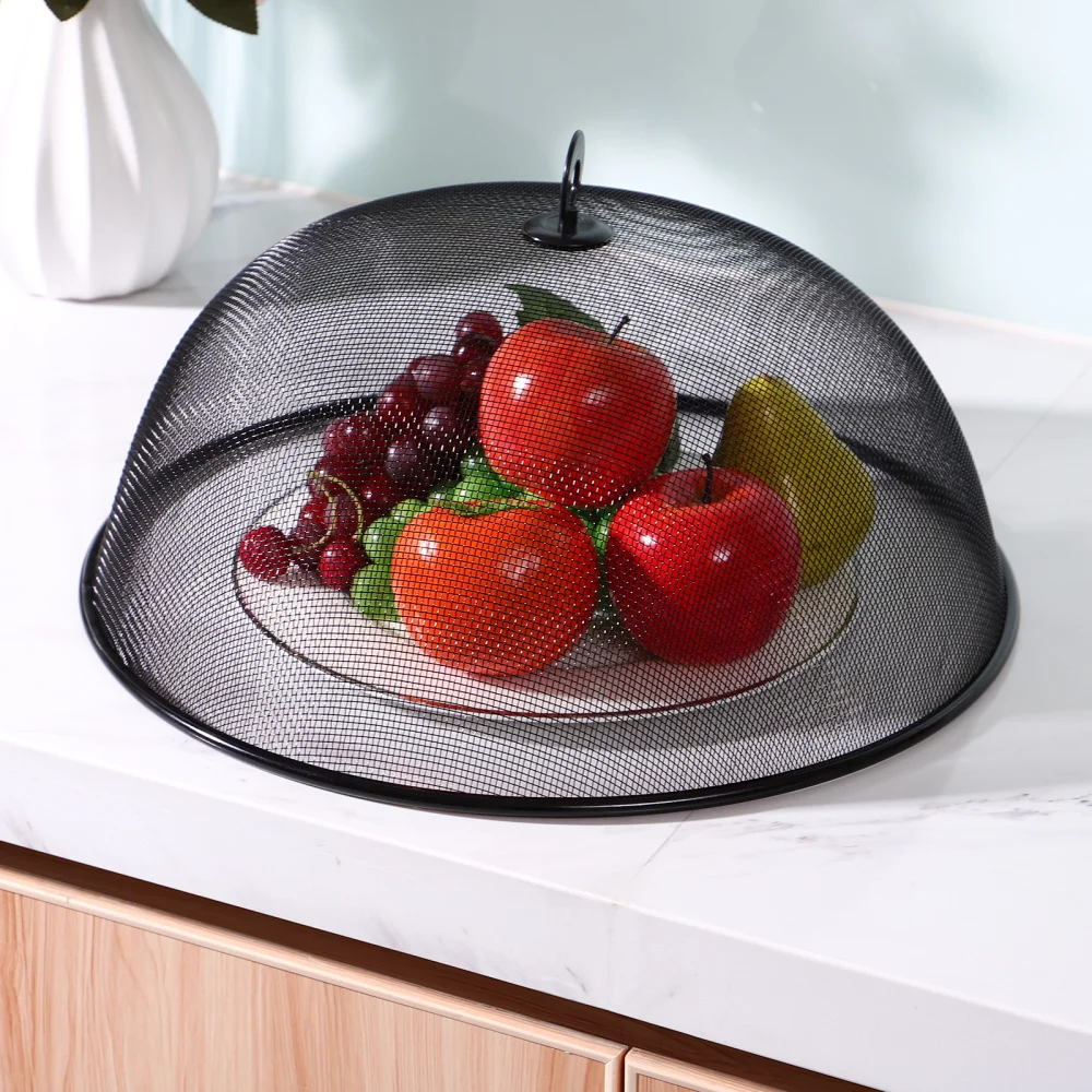 

Hemoton Food Cover Stainless Steel Food Tent Fine Grid Reusable Food Net for Home Party Outdoor BBQ (Black, Dia.40cm)