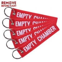 5 pcslot red empty chamber keychain for aviation gift promotion christmas gifts keychains luggage tag embroidery crew key chain