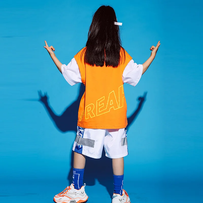 

New Girls Jazz Dance Costume Children Korean Version Stage Clothes Hip-Hop Dance Street Performance Costumes Sport Wear DWY3524