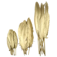 spray gold gooseturkey feathers 10 1515 2025 30 cm decor for party wedding clothes crafts plume jewelry accessory 10pcspack