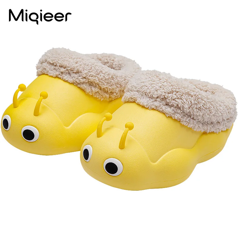 

Fashion Baby Home Shoes Winter Boys Girls Children Cartoon Caterpillar Waterproof Anti Skid Warm Plush Kids Indoor Slippers