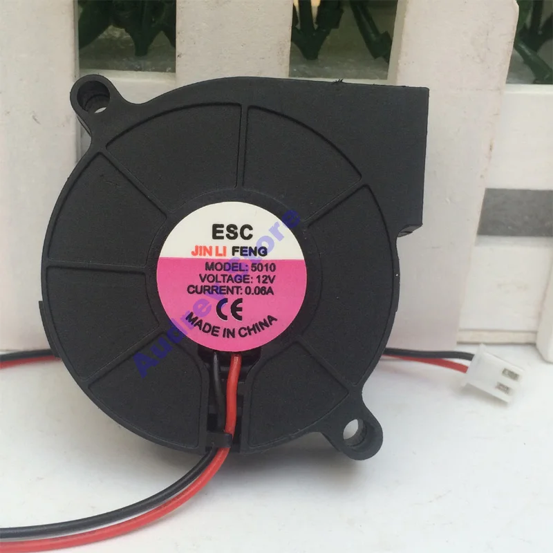 5010 DC12V 0.06A Ультра тихий центробежный турбинный охлаждающий двухшариковый