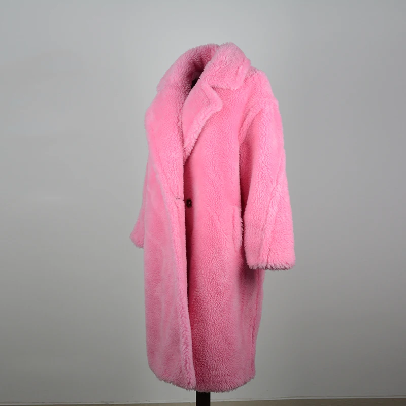 Шуба женская зимняя супер теплая 100% шерсть плюшевый мишка rf0166|Куртки из