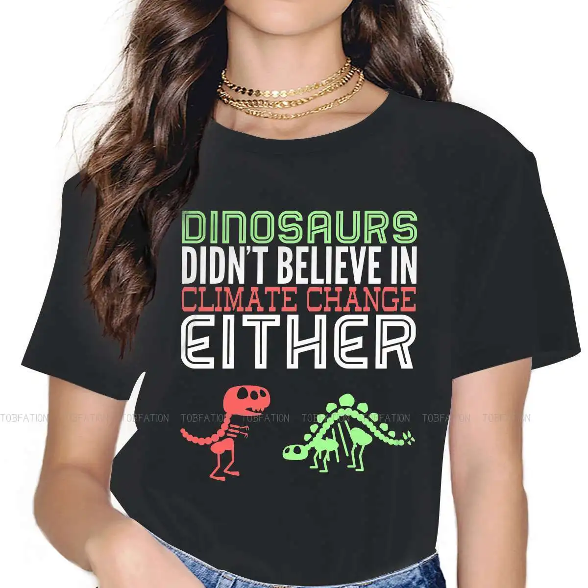 

Climate Change 4XL TShirt Jurassic Park Dinosaur Science Fiction Film Printing Leisure T Shirt Girl Short Sleeve Unique Gift