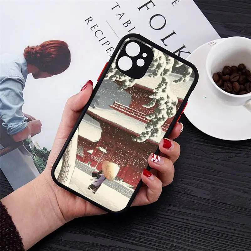 

Ukiyo-e Tokyo Japanese Art Phone Case Transparent Matte for iPhone 7 8 11 12 s mini pro X XS XR MAX Plus cover funda