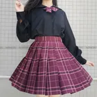 Black Lycoris radiata летние плиссированные юбки Allstar с высокой талией для студенток, женские юбки в клетку, платье для школьной формы JK