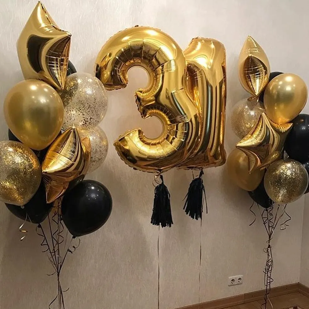 Аксессуары для вечеринки в честь Дня рождения 18 21 30 40 50 60 70 80 лет|Воздушные шары и