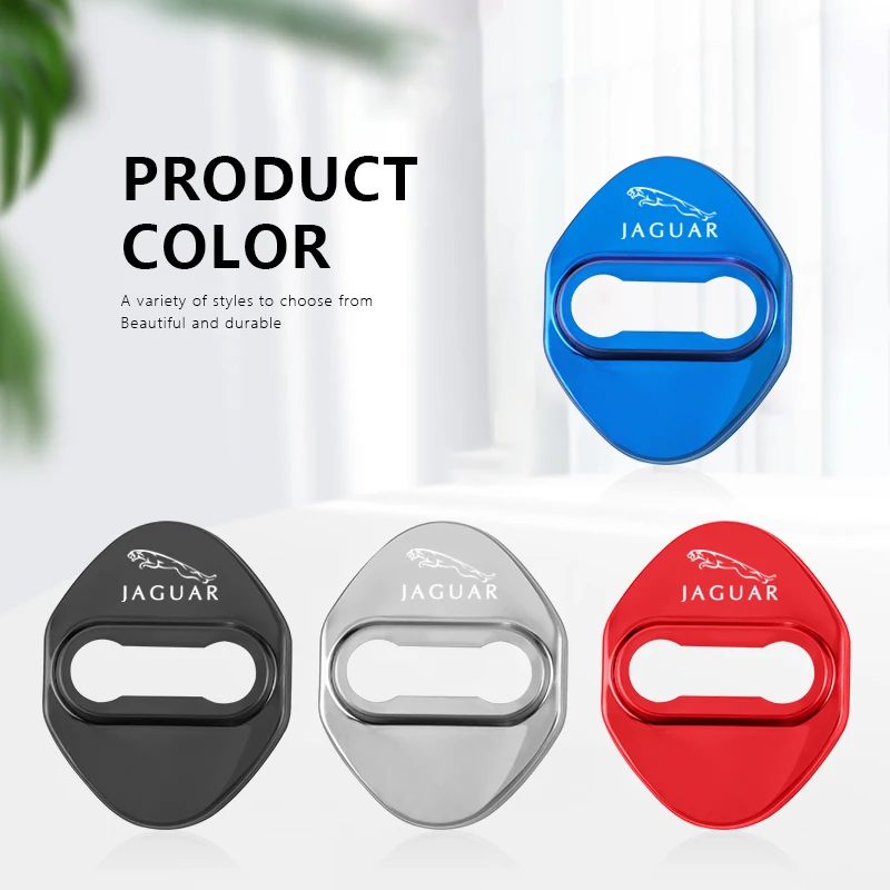 4Pcs Car Door Lock Metal Protective Cover Anti Rust Stickers For Jaguar XF 250 X Type F Pace Xj X351 Xe S-Type Android XFR XKR | Автомобили
