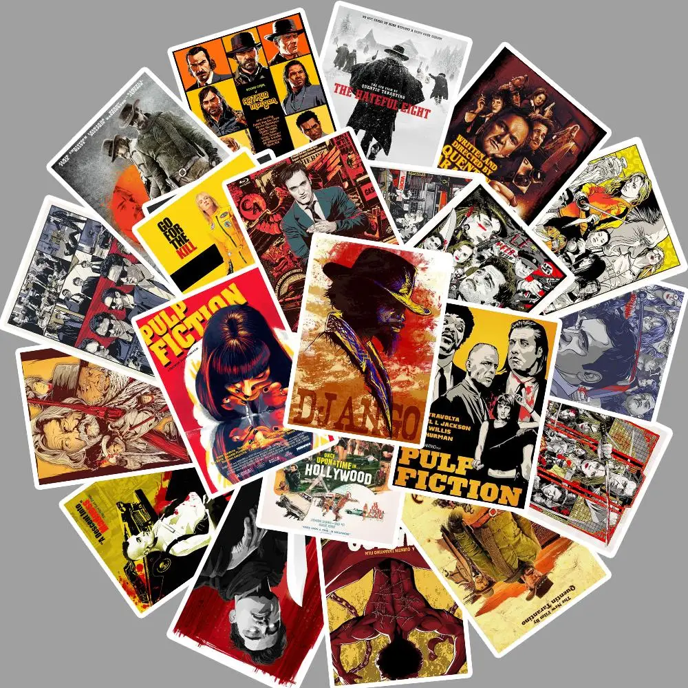 Pegatinas de pel&iacute;cula de Pulp Fiction/kill Bill para port&aacute;til, decoraci&oacute;n de refrigeradores, pegatina de juguete impermeable, 24 Uds.-0
