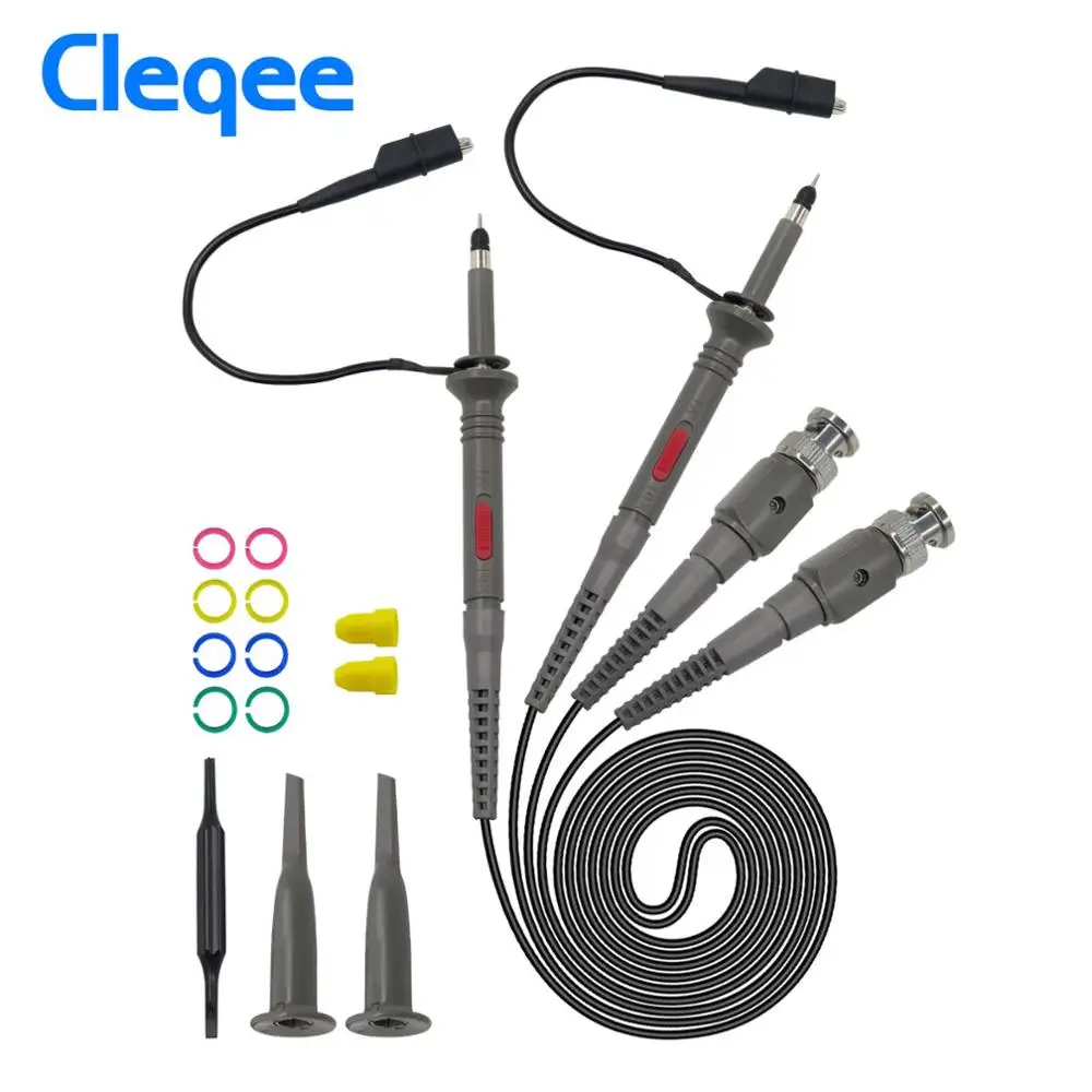 P6100-2pcs P6100 2 шт. осциллограф зонда комплект DC-100MHz Сфера клип Тесты зонд 100 мГц Для Tektronix HP X1/X10 Сонда Osciloscopio - Цвет: P6100-2pcs