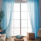 Мягкие приятные на ощупь тюлевые шторы для гостиной, украшение, прозрачная Современная вуаль, шифоновая однотонная прозрачная вуаль для кухни 5z
