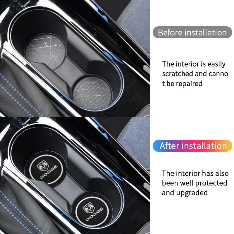 

1pcs Car Water Cup Bottle Holder Anti-slip Pad Mat Silica Gel for DODGE- Charger JCUV Ram Caliber Durango Dart Avenger